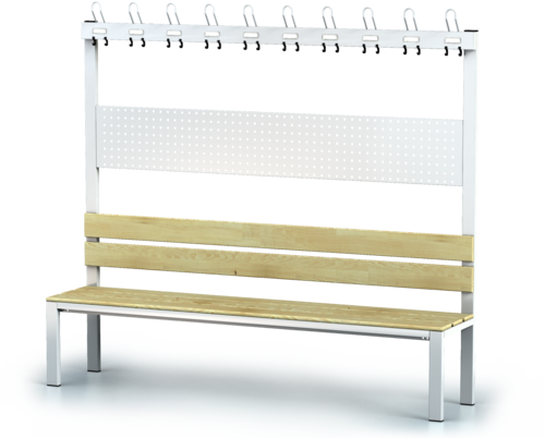 Benches with backrest and racks, spruce sticks -  basic version 1800 x 2000 x 430